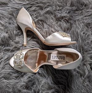 Badgley Mischka Salsa D'orsay Satin Peep Toe Pump